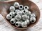 *50* 7mm Antique Silver Dimpled Round Large Hole Spacer Beads